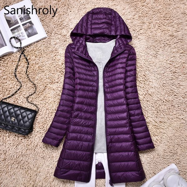 sanishroly s-6xl 2018 women hooded jacket midi long ultra light down coat parka ladies white duck down outerwear plus size se299, Black
sanishroly s-6xl 2018 women hooded jacket midi long ultra light down coat parka ladies white duck down outerwear plus size se299, Black