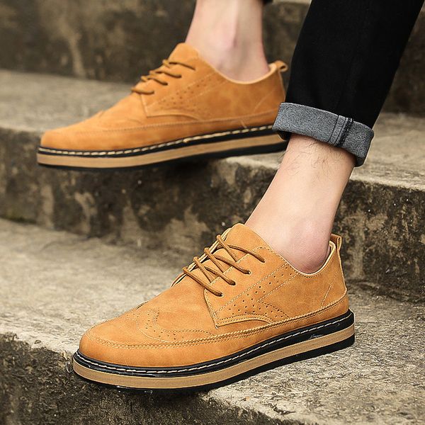 british retro bullock carved men's shoes spring and summer trend casual leather shoes men casual low upper board, Black
british retro bullock carved men's shoes spring and summer trend casual leather shoes men casual low upper board, Black