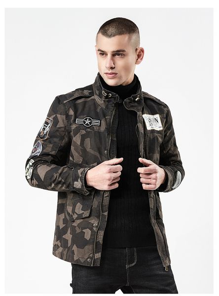 camouflage mens designer jackets fashion slim badge patch designs zipper fly jean jackets street mens jacket, Black
camouflage mens designer jackets fashion slim badge patch designs zipper fly jean jackets street mens jacket, Black