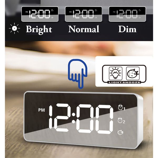 mirror desk clock, 25 songs musical alarm clock, volume adjustment, modern design digital led, sound activated, usb
mirror desk clock, 25 songs musical alarm clock, volume adjustment, modern design digital led, sound activated, usb