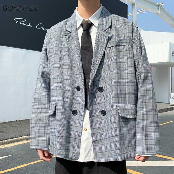 blazers men single button plaid chic casual suits mens korean style bf plus size 2xl loose stylish retro couples daily outwear, White;black
blazers men single button plaid chic casual suits mens korean style bf plus size 2xl loose stylish retro couples daily outwear, White;black