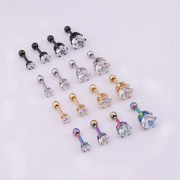 4 pcs mix size simple mini zircon studs cuff earrings women man double sided earrings stainless steel bar ear jewelry, Golden;silver
4 pcs mix size simple mini zircon studs cuff earrings women man double sided earrings stainless steel bar ear jewelry, Golden;silver