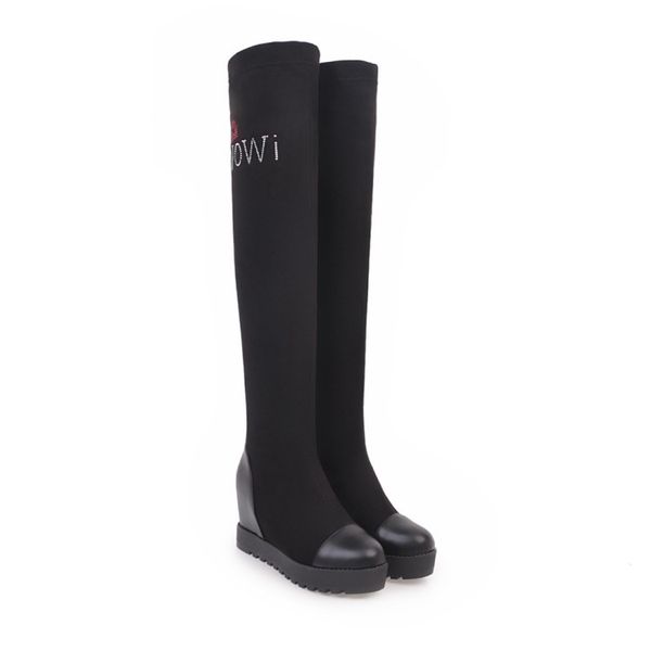 plus size 34 to 42 43 44 45 invisible height increased platform wedge over the knee thigh high boots winter warm plush, Black
plus size 34 to 42 43 44 45 invisible height increased platform wedge over the knee thigh high boots winter warm plush, Black