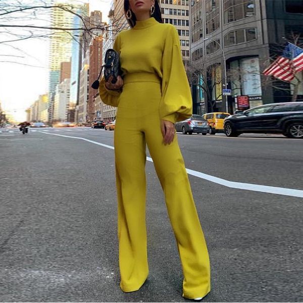 women elegant fashion slim fit yellow wide leg casual overalls office look work lantern sleeve mock neck jumpsuits, Black;white
women elegant fashion slim fit yellow wide leg casual overalls office look work lantern sleeve mock neck jumpsuits, Black;white
