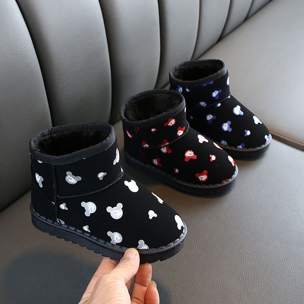 winter new children' snow boots cartoon print girls thick warm boys slip cotton boots, Black;grey
winter new children' snow boots cartoon print girls thick warm boys slip cotton boots, Black;grey