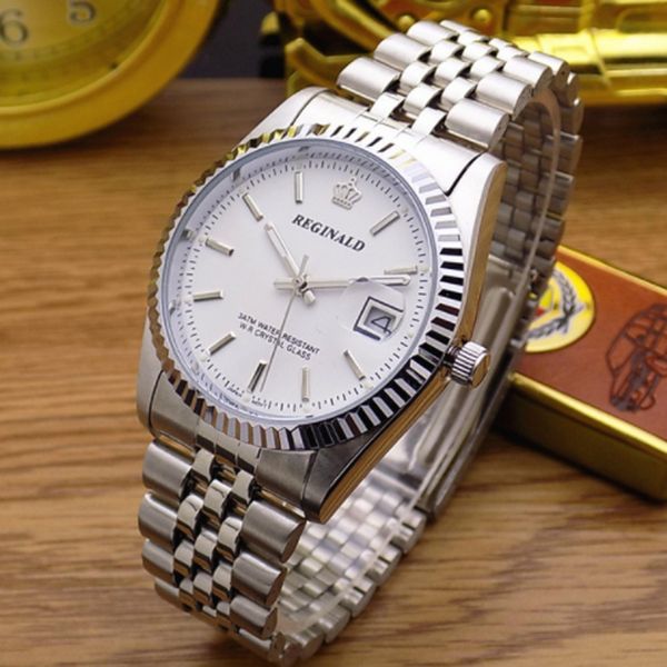fashion brand reginald waterproof men lady lovers full stainless steel with calendar clock dress business gift wrist watch, Slivery;brown
fashion brand reginald waterproof men lady lovers full stainless steel with calendar clock dress business gift wrist watch, Slivery;brown