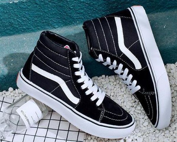 2019 горячая классика черный белый высокий скейтборд обувь старый skool sk8-привет холст мужчины женщины повседневная плоские туфли кроссовк, Black
2019 горячая классика черный белый высокий скейтборд обувь старый skool sk8-привет холст мужчины женщины повседневная плоские туфли кроссовк, Black
