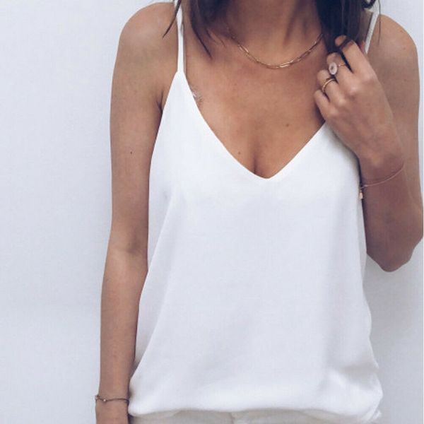 2019 women sling solid color v-neck sleeveless backless lace flower loose camis 3 colors s-xl size ladies casual clothes, White
2019 women sling solid color v-neck sleeveless backless lace flower loose camis 3 colors s-xl size ladies casual clothes, White