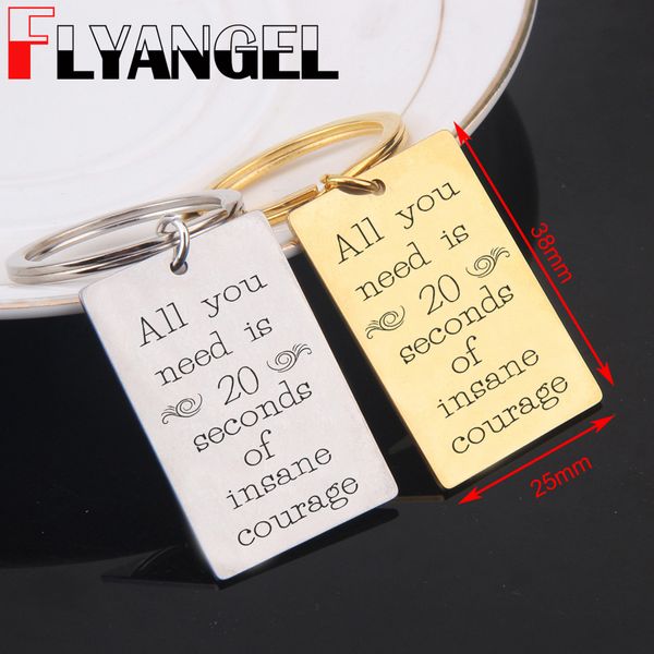 flyangel key chain inspire keyring engraved all you need is 20 seconds of insane courage stainless steel key tag, Silver
flyangel key chain inspire keyring engraved all you need is 20 seconds of insane courage stainless steel key tag, Silver