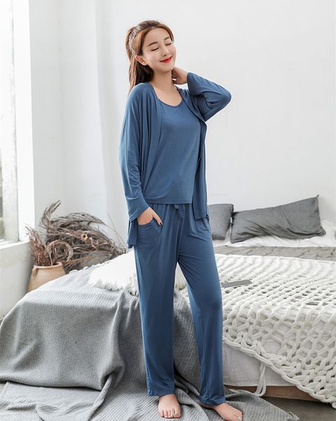 new pyjamas women pijama shein sleepwear summer modal vest+pants+cardigan 3 pieces set women lingerie loose home suits, Black;red
new pyjamas women pijama shein sleepwear summer modal vest+pants+cardigan 3 pieces set women lingerie loose home suits, Black;red