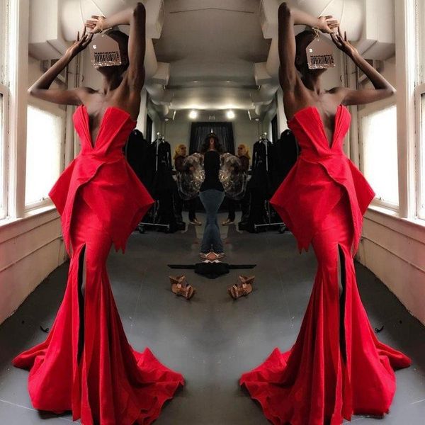 mermaid evening dresses party gowns high slit robe de soiree strapless vestido de festa pageant dress red, Black;red
mermaid evening dresses party gowns high slit robe de soiree strapless vestido de festa pageant dress red, Black;red