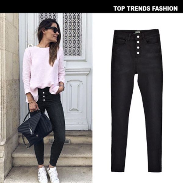 fashion women lady denim skinny pants high waist stretch jeans slim pencil jeans women breasted casual, Blue
fashion women lady denim skinny pants high waist stretch jeans slim pencil jeans women breasted casual, Blue