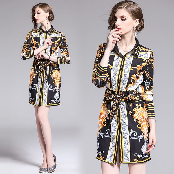luxury women's button front print collar shirt dress elegant office lady slim spring fall waist sashes long shirts blouses, White
luxury women's button front print collar shirt dress elegant office lady slim spring fall waist sashes long shirts blouses, White