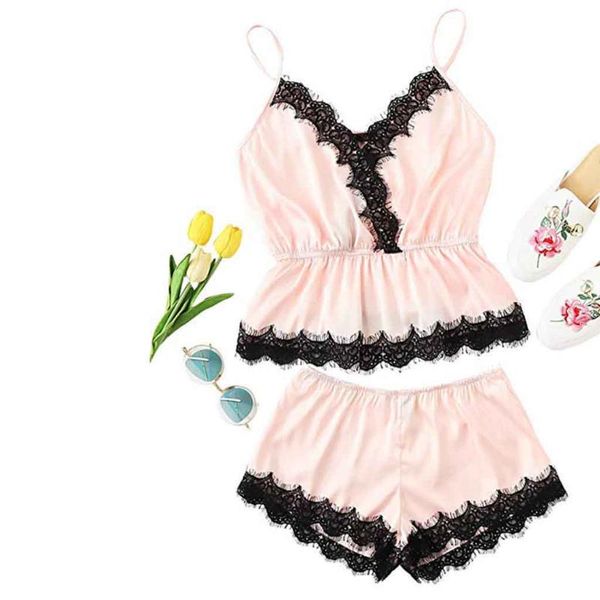 fashion girls cute lace embroidered silk underwear and shorts pajama set pajama women's pajamas spaghetti strap lace sexy, Blue;gray
fashion girls cute lace embroidered silk underwear and shorts pajama set pajama women's pajamas spaghetti strap lace sexy, Blue;gray