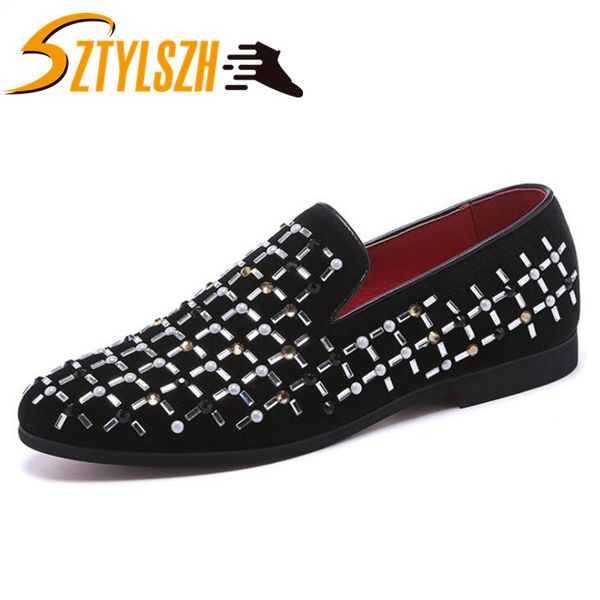 luxury men casual shoes fashion men leather shoes moccasins rhinestone slip on men's flats loafers male nightclub, Black
luxury men casual shoes fashion men leather shoes moccasins rhinestone slip on men's flats loafers male nightclub, Black