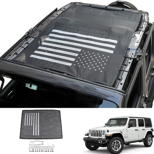 black mesh sunshade roof sunshade net (us flag) for jeep wrangler jl jlu 2018+ 4door auto exterior accessories
black mesh sunshade roof sunshade net (us flag) for jeep wrangler jl jlu 2018+ 4door auto exterior accessories