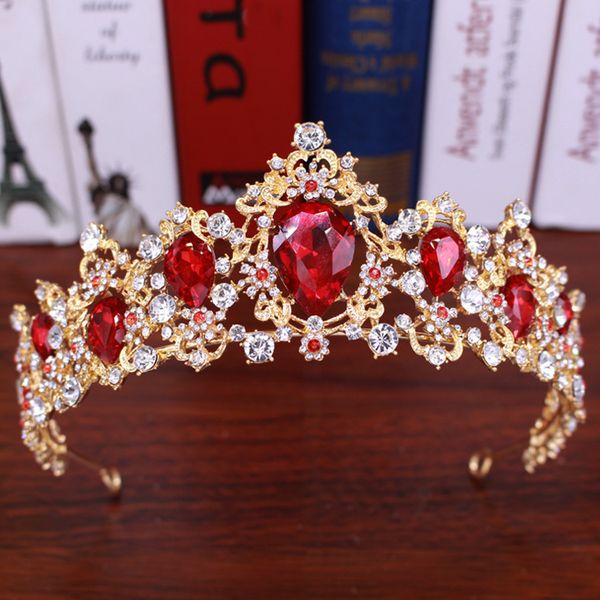 fashion wedding accessories baroque bridal crown gold color alloy red rhinestone princess tiaras, Golden;white
fashion wedding accessories baroque bridal crown gold color alloy red rhinestone princess tiaras, Golden;white