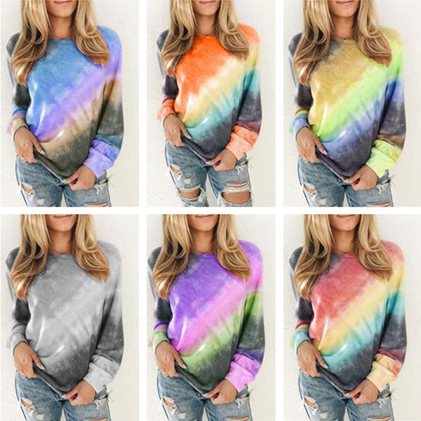 women girls color tie dye print shirt long sleeves crew neck pullover tee loose t-shirt oversized spring tshirt blouse s-5xl d21705, White
women girls color tie dye print shirt long sleeves crew neck pullover tee loose t-shirt oversized spring tshirt blouse s-5xl d21705, White