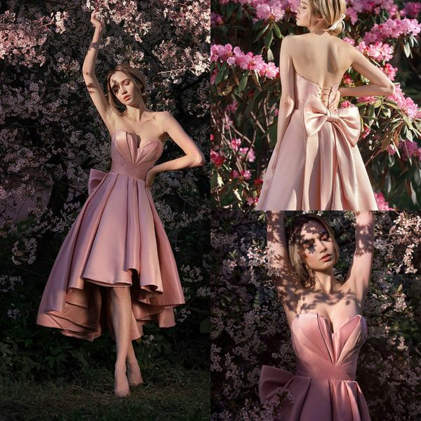 2020 high low pink prom dresses sweetheart a line ruffles big bow evening dress cocktail party gowns tea length formal occasion wear, Black
2020 high low pink prom dresses sweetheart a line ruffles big bow evening dress cocktail party gowns tea length formal occasion wear, Black