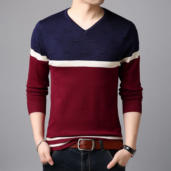 fall 2019 new men sweater long-sleeved stripe jacquard leisure joker youth sweater, White;black
fall 2019 new men sweater long-sleeved stripe jacquard leisure joker youth sweater, White;black