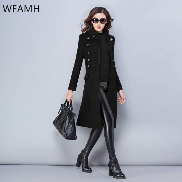 women's wool & blends spring turn down collar slim coat women autumn fashion mid long double breasted plus size female outerwea, Black
women's wool & blends spring turn down collar slim coat women autumn fashion mid long double breasted plus size female outerwea, Black
