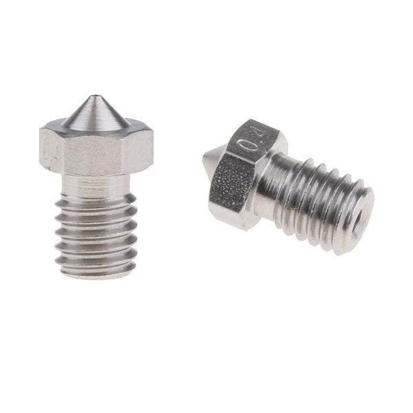 2pcs mk8 v6 1.75mm 0.4mm3d принтер экструдер насадки из нержавеющей m6 никель длина 12.6mm
2pcs mk8 v6 1.75mm 0.4mm3d принтер экструдер насадки из нержавеющей m6 никель длина 12.6mm