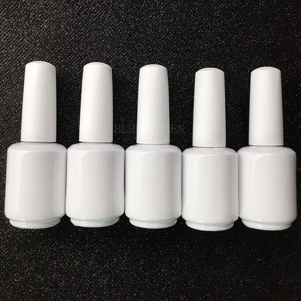 15ML Empty Nail Polish Bottle With White Black Lid,Small Glass Nail Oil Polish Bottle Black White Colors 100pcs/lot