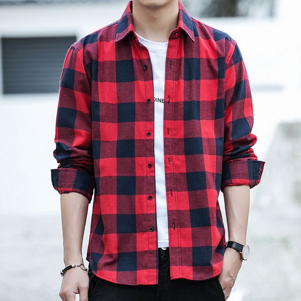 men's long sleeve shirt 2019 spring new style fashion plaid shirt korean-style slim fresh students-inch tide, White;black
men's long sleeve shirt 2019 spring new style fashion plaid shirt korean-style slim fresh students-inch tide, White;black