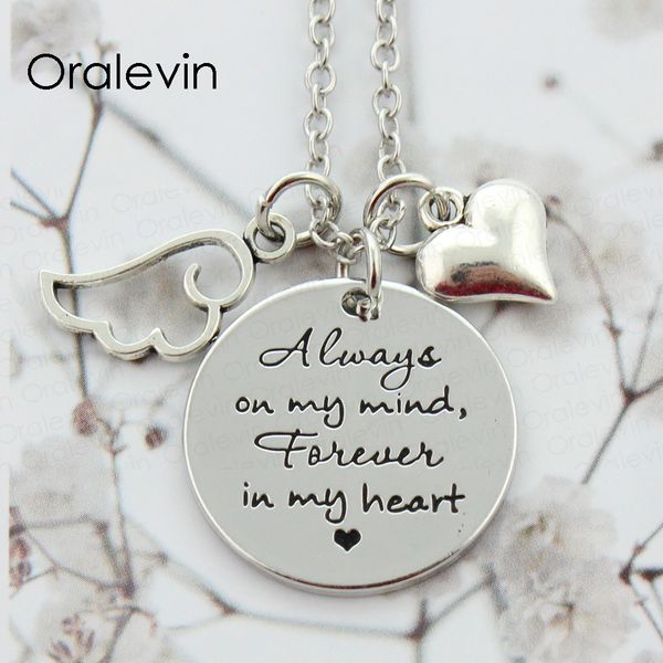 memorial necklace always on my mind forever in my heart inspirational custom pendant charms necklace gift jewelry 22mm, #ln311, Silver
memorial necklace always on my mind forever in my heart inspirational custom pendant charms necklace gift jewelry 22mm, #ln311, Silver