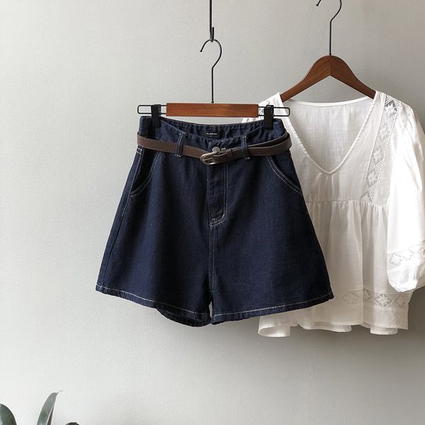 yeeloca vintage denim shorts with belt female casual high-waist button navy blue jeans summer women korean loose bottoms, White;black
yeeloca vintage denim shorts with belt female casual high-waist button navy blue jeans summer women korean loose bottoms, White;black