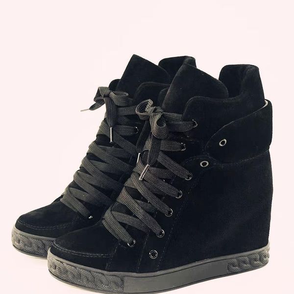 autumn winter suede leather wedges women ankle boots fashion height increasing lace up casual shoes high women sneakers shoes, Black
autumn winter suede leather wedges women ankle boots fashion height increasing lace up casual shoes high women sneakers shoes, Black
