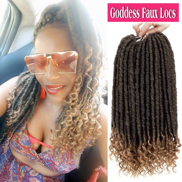 16" goddess faux locs crochet hair with curly ends goddess locs braiding hair crochet locs twist braiding hair extension 24strands/pack, Black
16" goddess faux locs crochet hair with curly ends goddess locs braiding hair crochet locs twist braiding hair extension 24strands/pack, Black