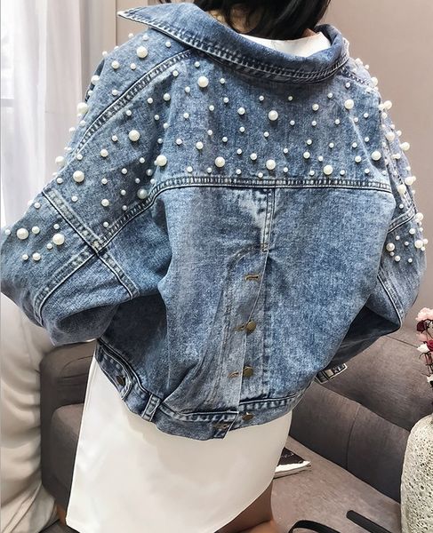nail bead short long sleeve denim jacket women autumn spring spring korean leisure joker back single breasted jacket, Black
nail bead short long sleeve denim jacket women autumn spring spring korean leisure joker back single breasted jacket, Black