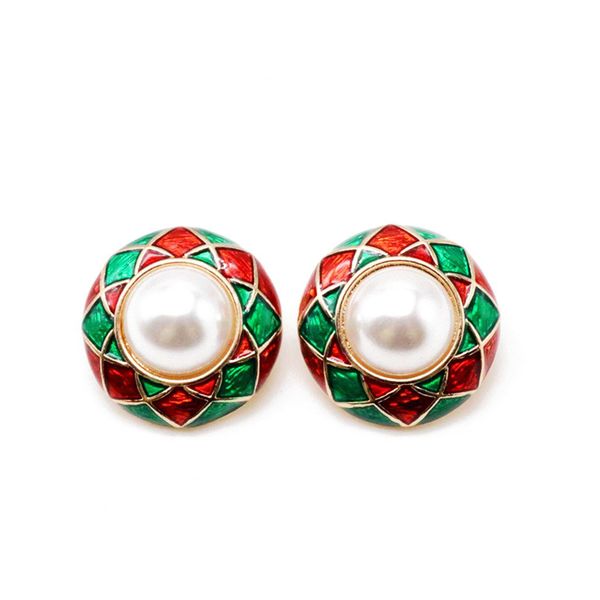 sweet mixed colors enamel round elegant pearl alloy material party holiday clip-on cute earring, Silver
sweet mixed colors enamel round elegant pearl alloy material party holiday clip-on cute earring, Silver