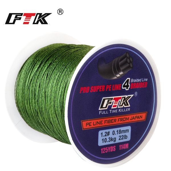 ftk 100m+14m(gift) 125yards pe braided wire fishing line 4 strands 0.10mm-0.40mm 8lb-60lb multifilament fiber fishing line
ftk 100m+14m(gift) 125yards pe braided wire fishing line 4 strands 0.10mm-0.40mm 8lb-60lb multifilament fiber fishing line