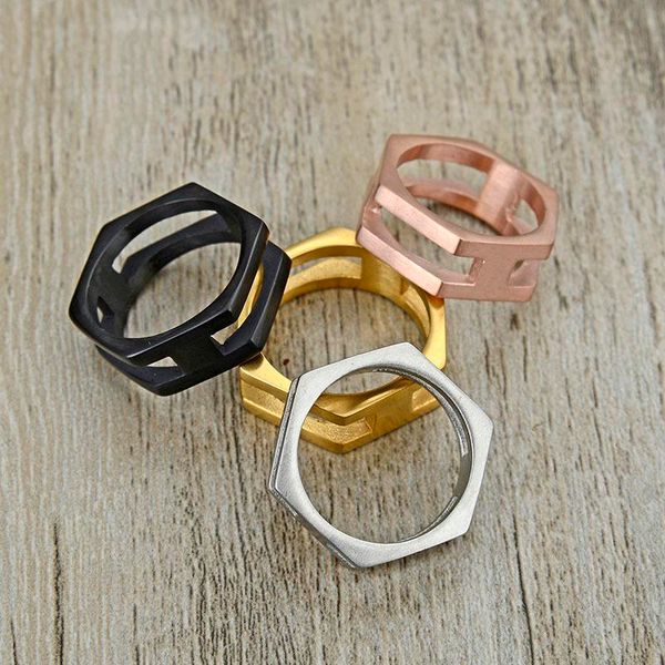 valilymen's black plated simple hexagon shape finger ring stainless steel geometric design jewelry ring for women men,wholesale, Silver
valilymen's black plated simple hexagon shape finger ring stainless steel geometric design jewelry ring for women men,wholesale, Silver