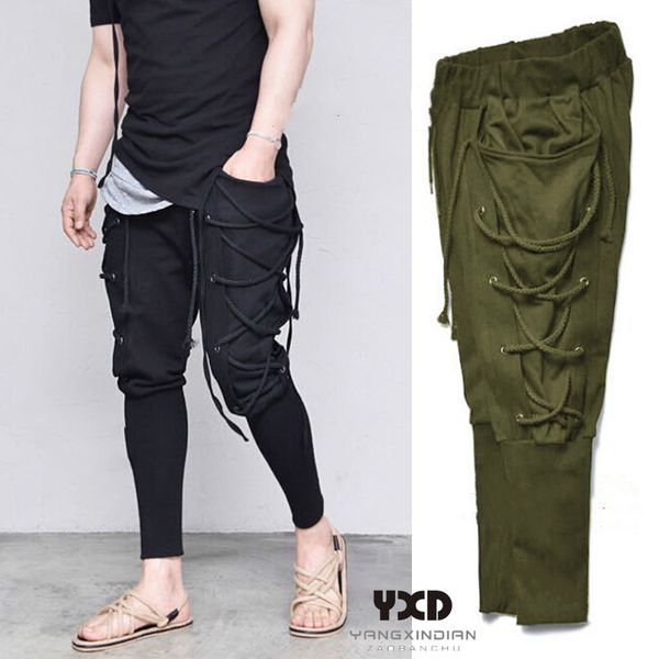 men's pants drop men clothing cargo streetwear hip hop mans fashion track casual loose harem trousers, Black
men's pants drop men clothing cargo streetwear hip hop mans fashion track casual loose harem trousers, Black