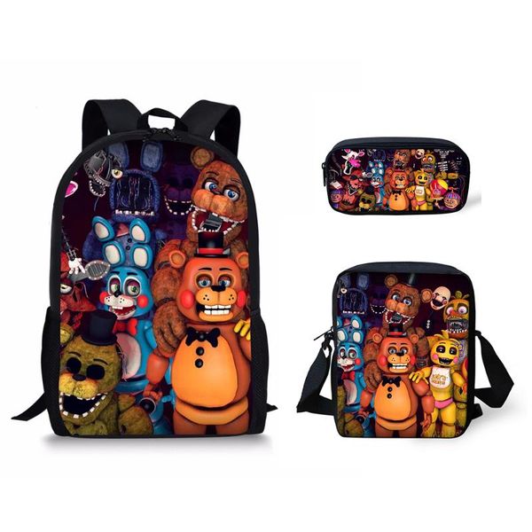 cartoon 3pcs/set school bag set five nights at freddys design primary students book bags large shoulder backpack set
cartoon 3pcs/set school bag set five nights at freddys design primary students book bags large shoulder backpack set