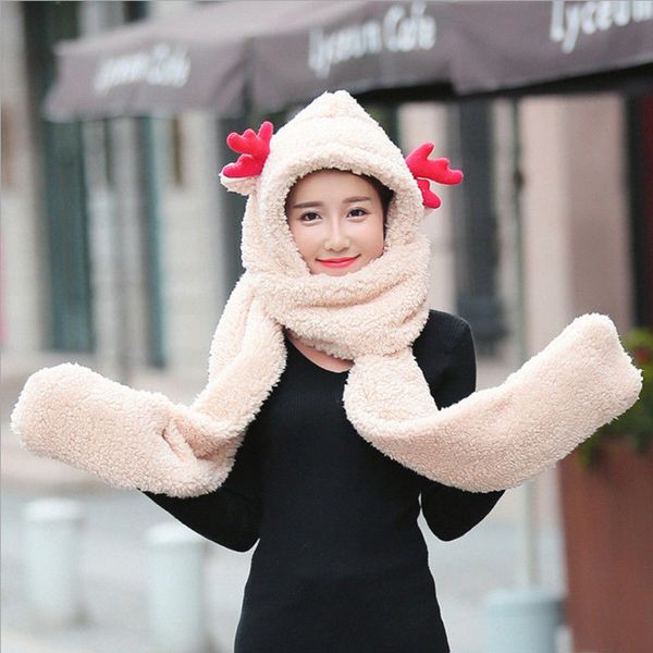 warm winter hats for women cartoon deer hood snowflake scarf hat gloves set ladies girls caps winter hat christmas gifts 2018, Blue;gray
warm winter hats for women cartoon deer hood snowflake scarf hat gloves set ladies girls caps winter hat christmas gifts 2018, Blue;gray
