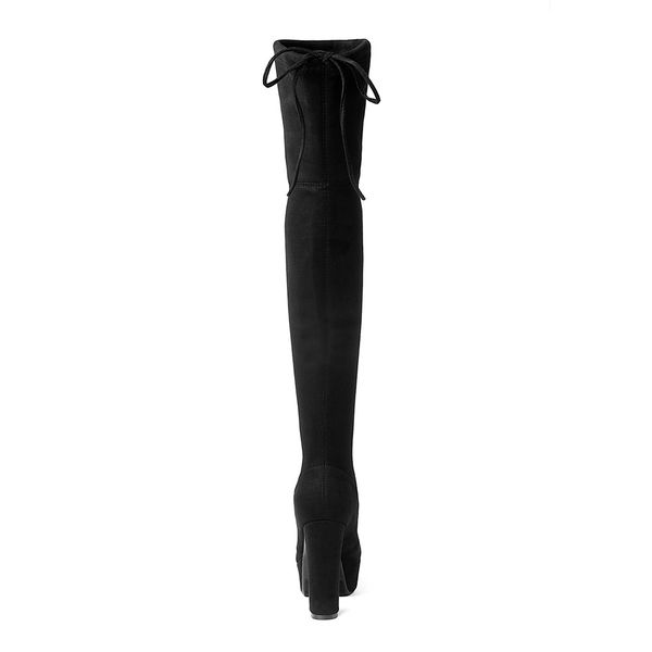 size 34-43 new 2019 over the knee women faux suede thigh high platform stretch slim ladies women's winter boots y200114, Black
size 34-43 new 2019 over the knee women faux suede thigh high platform stretch slim ladies women's winter boots y200114, Black
