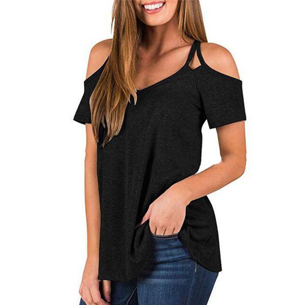 summer cold shoulder short sleeve women wild leisure mujer verano 2019 loose v neck debardeur femme 40may28, White
summer cold shoulder short sleeve women wild leisure mujer verano 2019 loose v neck debardeur femme 40may28, White