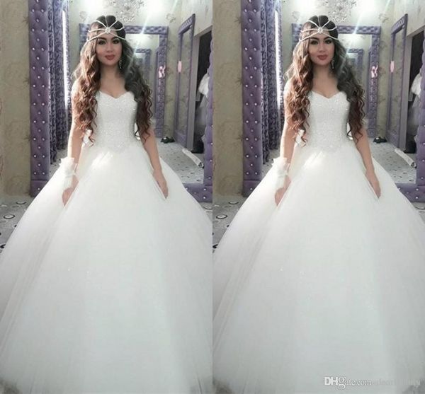 elegant princess sweetheart sleeveless floor length bridal dresses fashion middle east wedding gowns, White
elegant princess sweetheart sleeveless floor length bridal dresses fashion middle east wedding gowns, White