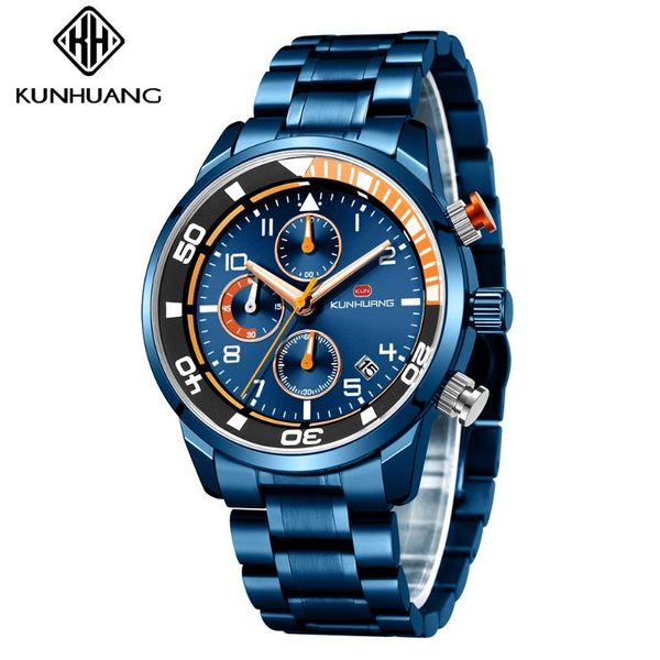 kunhuang mens watches fashion brand sports chronograph date calendar watches waterproof stainless steel wristwatch man, Slivery;brown
kunhuang mens watches fashion brand sports chronograph date calendar watches waterproof stainless steel wristwatch man, Slivery;brown