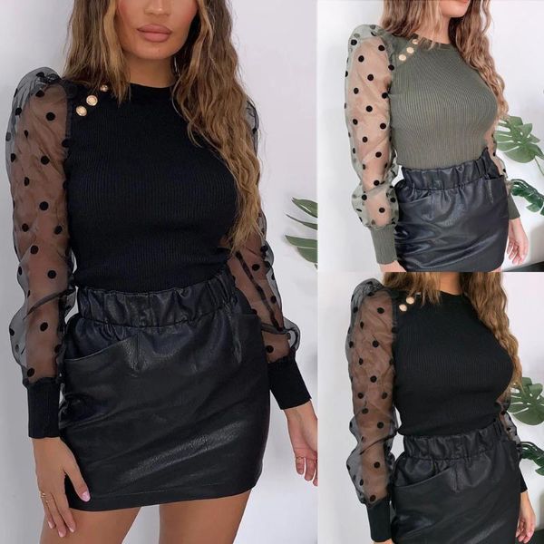 women polka dot sheer see-through long puff sleeve blouse club t-shirts dropshipping usa size leisure jobs fashion retro tr, White;black
women polka dot sheer see-through long puff sleeve blouse club t-shirts dropshipping usa size leisure jobs fashion retro tr, White;black