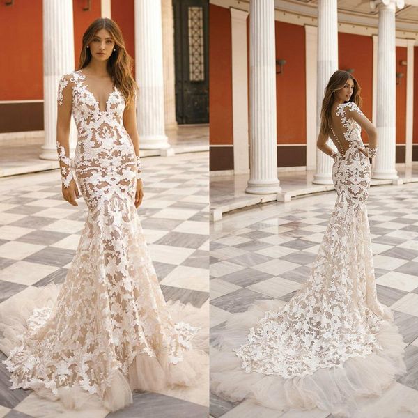 2020 berta mermaid lace wedding dresses with long sleeve appliqued tulle illusion bodice wedding gowns bridal dress vestidos de nnovia
2020 berta mermaid lace wedding dresses with long sleeve appliqued tulle illusion bodice wedding gowns bridal dress vestidos de nnovia