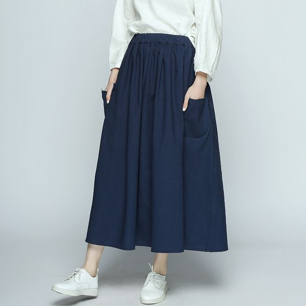 spring skirt women loose retro elastic waist skirt new ladies casual pocket spliced mori girl solid color cute 2019, Black
spring skirt women loose retro elastic waist skirt new ladies casual pocket spliced mori girl solid color cute 2019, Black