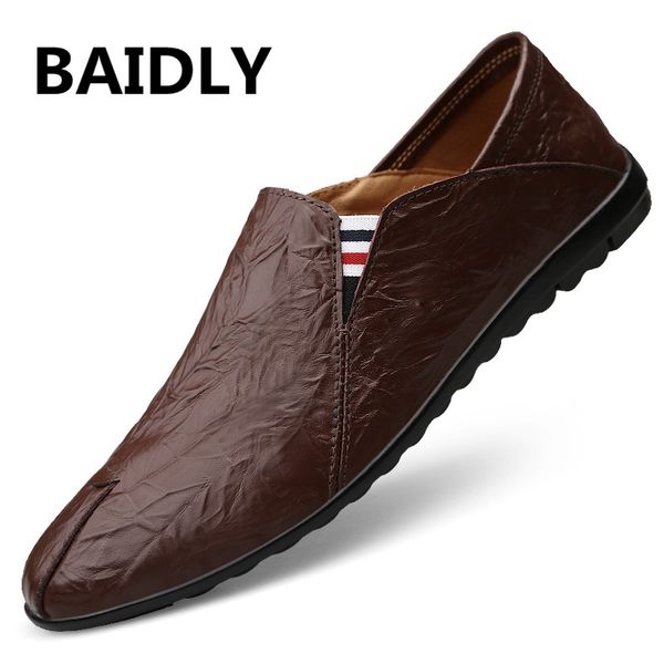 real leather men shoes genuine leather male loafers flats comfortable casual boat walking shoes gommino driving footwear, Black
real leather men shoes genuine leather male loafers flats comfortable casual boat walking shoes gommino driving footwear, Black