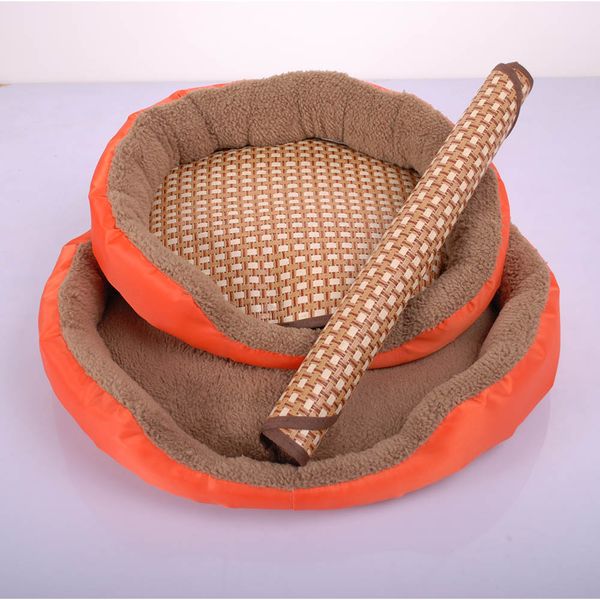 

cozy dog pet summer breathable sleeping mat bed puppy cat doggie cooling pad cushion oval grid bamboo mats