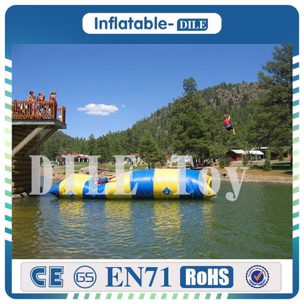Large 12x3m 0.9mmpvc Inflatable Water Catapult Blobs Jump Diving Tower,inflatable Jumping Pillow For Children/adult