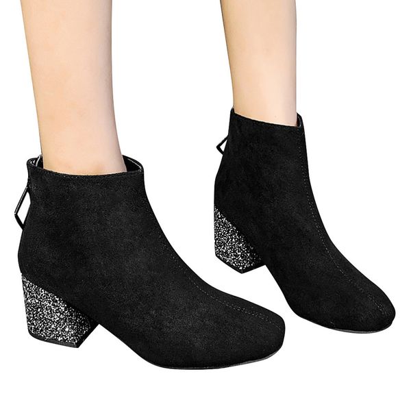 autumn winter booties women warm women short boots zipper med heels ankle boots solid pointed toe casual shoes zapatos de mujer, Black
autumn winter booties women warm women short boots zipper med heels ankle boots solid pointed toe casual shoes zapatos de mujer, Black